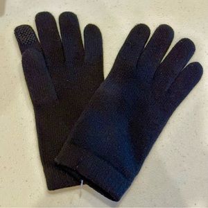 NWT Portlano 100% cashmere gloves black, touchscreen capability